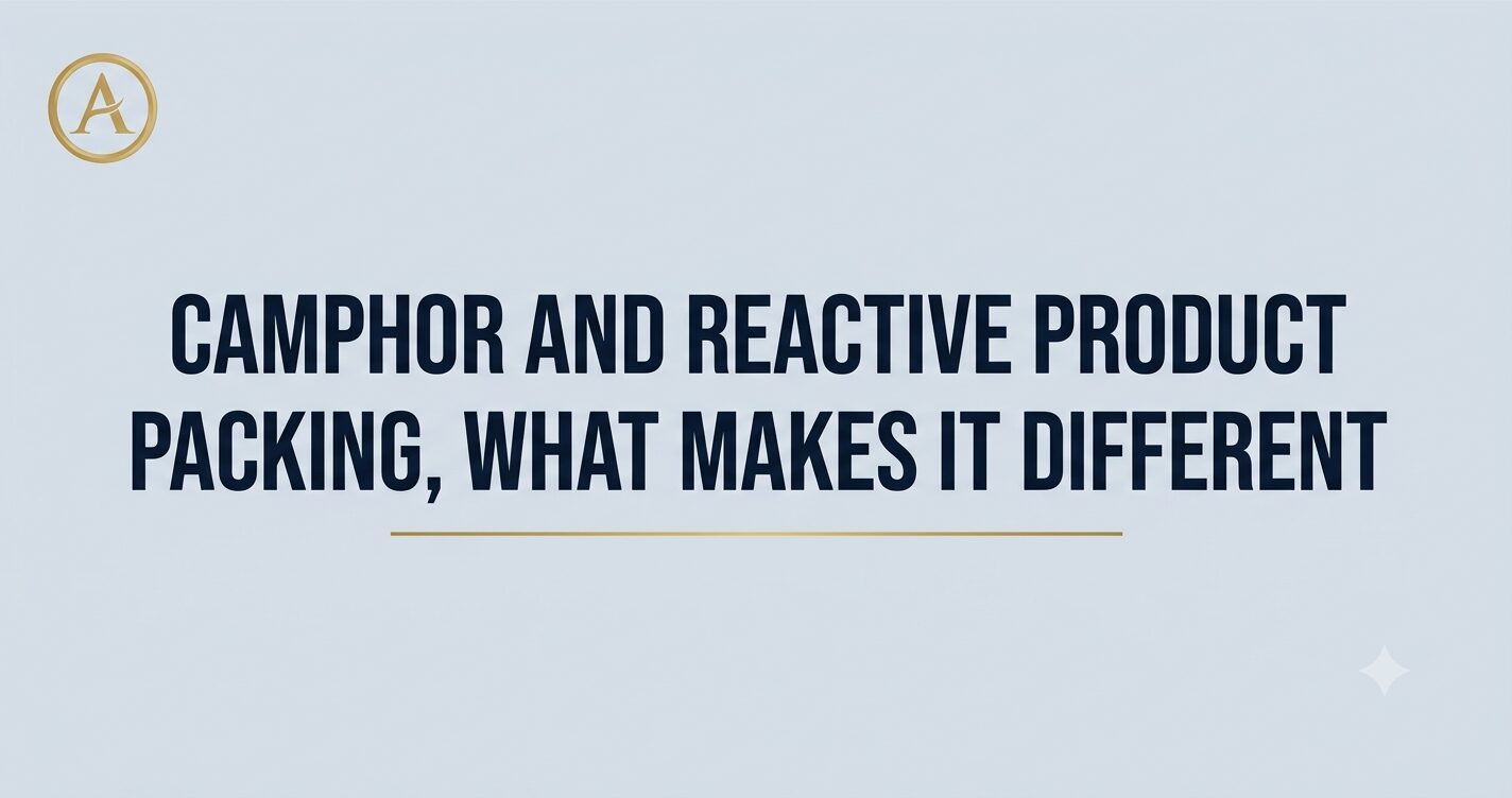 Camphor and reactive product packing considerations for manufacturers